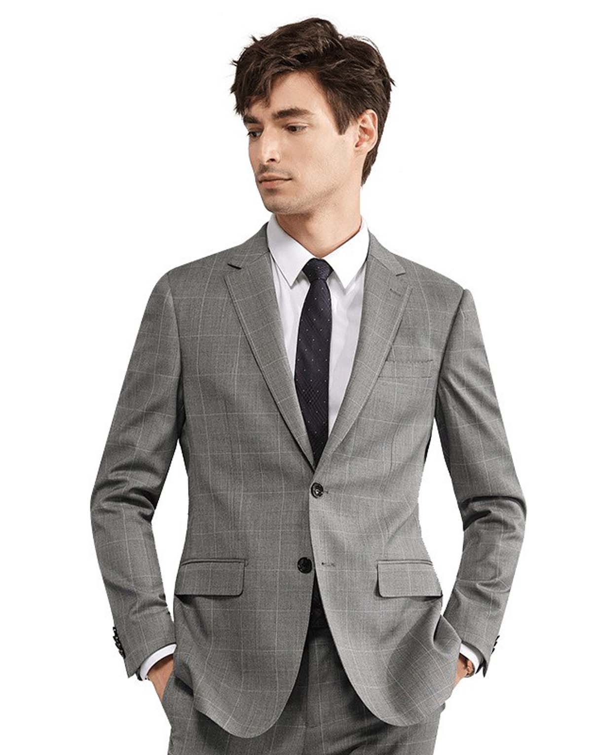 Custom Men's Plaid Suit-s8801